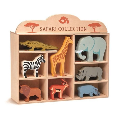 Drewniane figurki do zabawy - zwierzęta Safari, Tender Leaf Toys