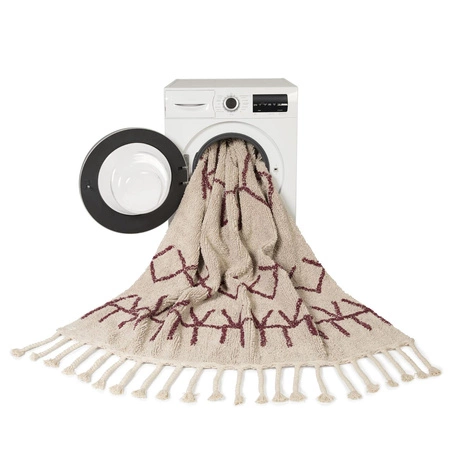 Lorena Canals Dywan bawełniany Bereber Burgundy 120 x 160 cm