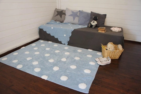 Lorena Canals Dywan bawełniany Topos Azul/Blue 120 x 160 cm