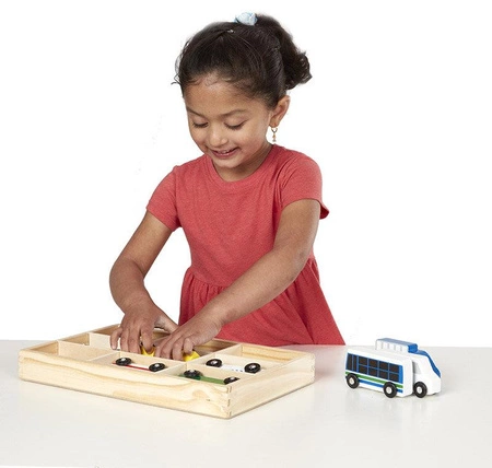 Drewniane autka pojazdy miejskie 9szt. Melissa and Doug 13170-MD
