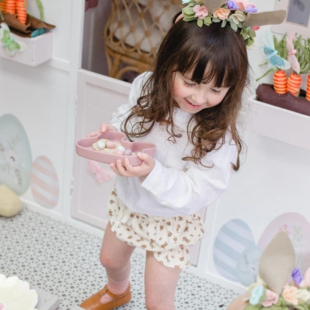 Zamykany silikonowy pojemnik Króliczek We Might Be Tiny - Dusty Rose