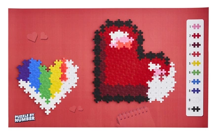 Plus-Plus Mini, Puzzle po numerach 250 szt - 2 Serca