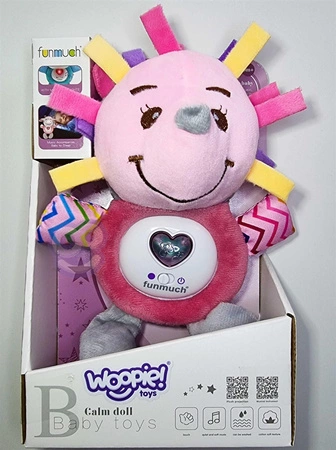 WOOPIE Interaktywny Pluszak Przytulanka dla Niemowląt Światło Dźwięk Jeżyk Gryzak Usypiacz