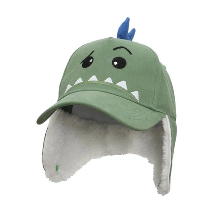 FlapJack Czapka Dziecięca z Daszkiem i Nausznikami 3D Dinozaur M