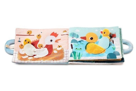 LILLIPUTIENS Miękka książeczka aktywizująca z mini - przytulankami „Baby boom” Farma 18 m+