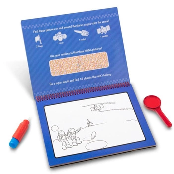 Wodna kolorowanka z lupą Water Wow Przygody Deluxe 40172-Melissa & Doug, książeczki wielokrotnego użytku