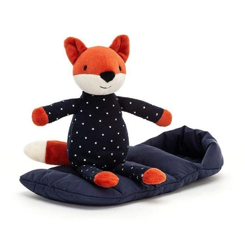 JellyCat Snuggler Lis w śpioworku 23cm