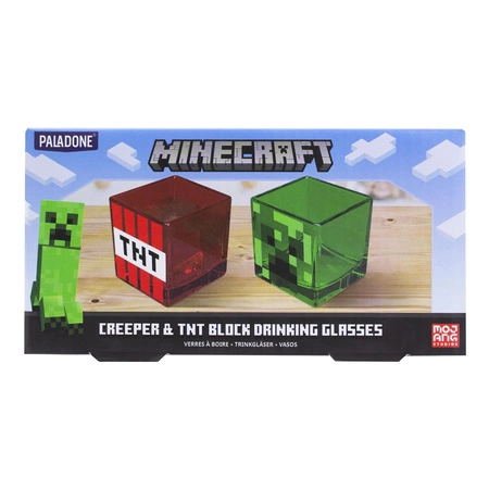 zestaw szklanek Minecraft Creeper oraz TNT