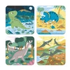 Puzzle progresywne w walizce Dinozaury 4 układanki – 6, 9, 12 i 16 elementów 2+, Made in France, Janod (stary indeks: J02657)