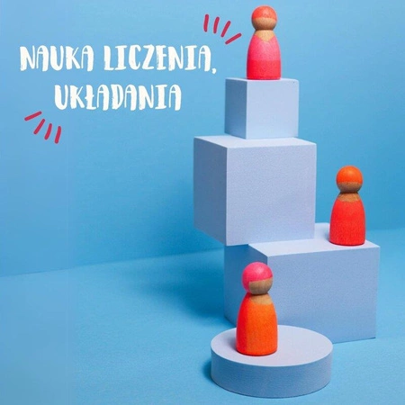 Drewniane figurki Przyjaciele 3 szt. Neon Pink Grimm’s