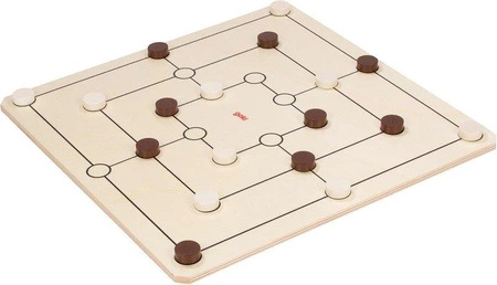 Dwustronna gra planszowa Warcaby plus młynek 56791- Goki, gry drewniane