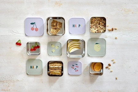 Lassig Pojemnik na przekąski snackbox ze stali nierdzewnej 3 szt. Happy Fruits Lemon