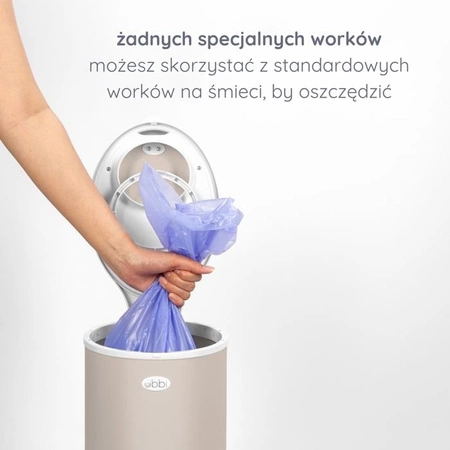 Ubbi Stalowy Kosz na Pieluchy Matte Taupe