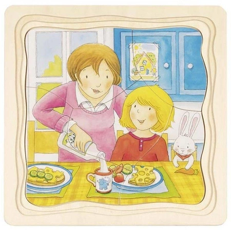 Układanka warstwowa Mój dzień 57424-Goki, układanki drewniane