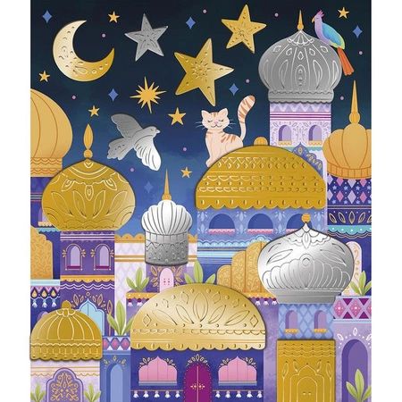 Janod Zestaw kreatywny Metalowe naklejki do wytłaczania Bollywood 7+