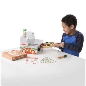 Top & Bake - drewniana lada i piec do robienia pizzy 34 el 19465- Melissa & Doug, zabawa w gotowanie