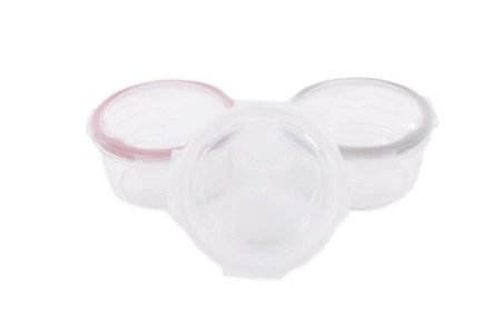 B-Szklane pojemniki 3 szt 280ml White-Grey- Pink
