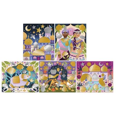 Janod Zestaw kreatywny Metalowe naklejki do wytłaczania Bollywood 7+