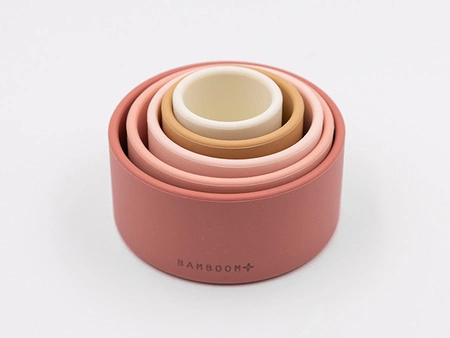 Silikonowa wieża sensoryczna różowa 6m+ BAMBOOM