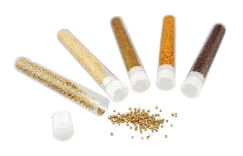 Fiolki z koralikami - odcienie brązu i złota PE009