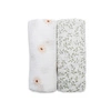 Lulujo Boho Kocyk Muślinowy Daisies / Greenery 2szt.