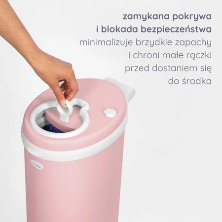 Ubbi Stalowy Kosz na Pieluchy Matte Pink