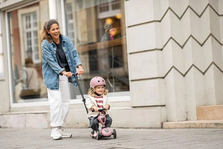 Zestaw SCOOTANDRIDE Highwaykick 1 Push and Go 2w1 Jeździk i hulajnoga z rączką do prowadzenia 1-5 lat Wildberry + Kask XXS