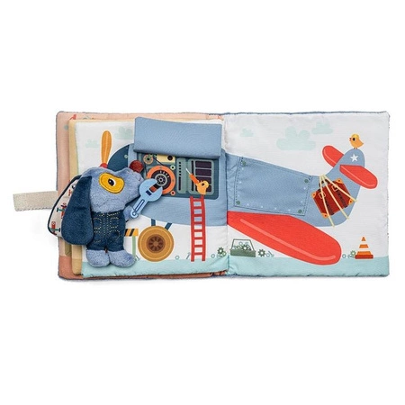 Lilliputiens Miękka książeczka aktywizująca "Garaż Pieska Jules'a" 12 m+