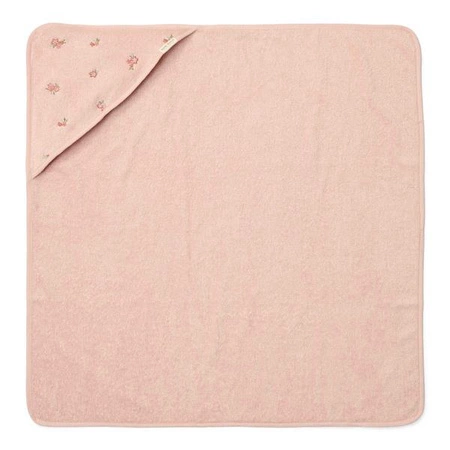 Little Dutch Bawełniany ręcznik z kapturem 100x100 cm Blossom
