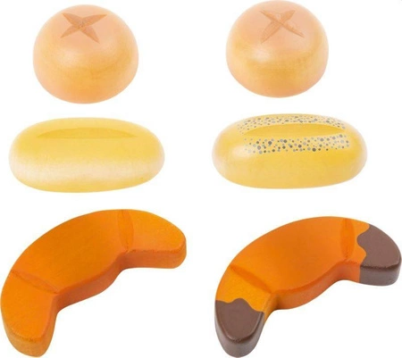 Drewniane pieczywo do zabawy w sklep, w kuchni 11437-Small Foot, odgrywanie ról