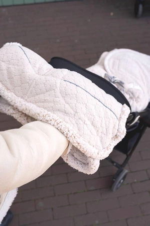 Lodger Polarowa mufka do wózka jasnobeżowa Fleece Birch