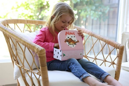 Walizka dla dzieci różowa akcesoria zabawki przechowywanie zabawek Pippi