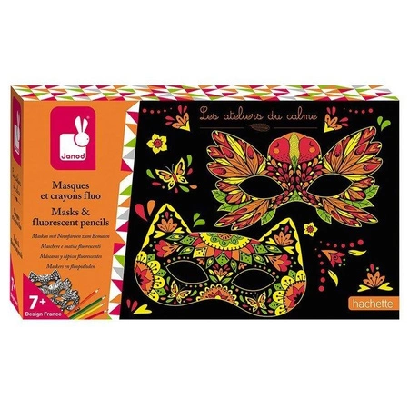 Zestaw kreatywny do tworzenia fluorescencyjnych masek 7+, Janod