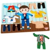 TOOKY TOY Drewniane Puzzle Układanka z Pinezkami Ubrania Chłopiec