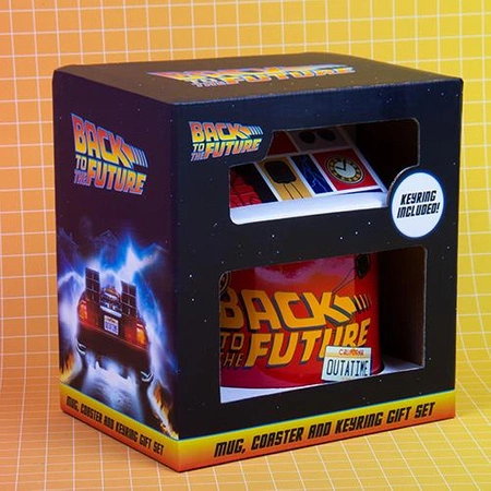 Zestaw prezentowy Powrót do przyszłości : kubek, podkładka, brelok