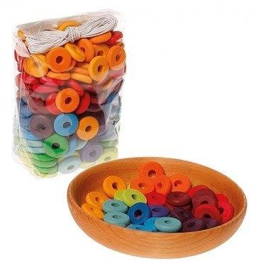 Krążki do nawlekania o średnicy 20 mm, 240 szt., kolorowe, 3+, Grimm's