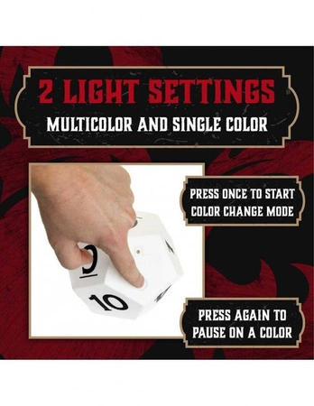 Lampka zmieniająca kolor Dungeons & Dragons kostka D12