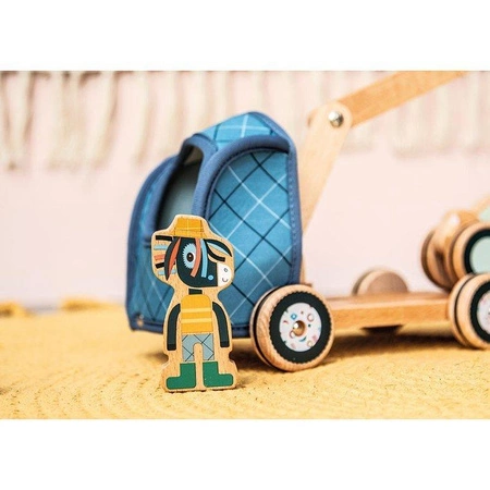 LILLIPUTIENS Drewniany holownik z ruchomym hakiem i autkiem Osiołek Ignace 2 lata+