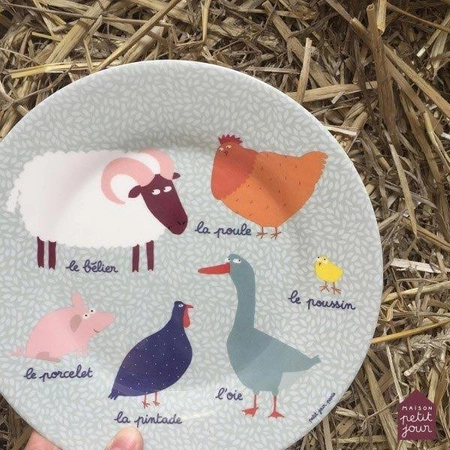Talerz deserowy fi 20 cm dla dzieci, seria Farma | Maison Petit Jour®