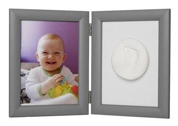 Odcisk Bobasa - ramka z glinką - szara