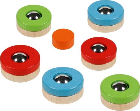 Drewniana gra zręcznościowa Kolorowy minicurling dla dzieci Goki 56788