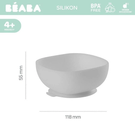 Beaba Silikonowa miseczka z przyssawką grey