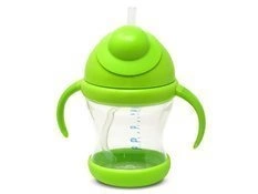 Bidon niekapek ze słomką i uchwytami Zielony 200 ml 6m+ POUPY