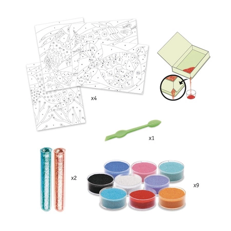 Zest. art. z piaskami i brok. TĘCZOWE RYBY DJ08661