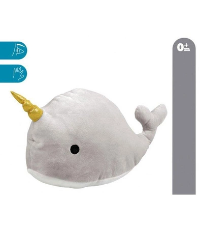 Przytulanka narwal, szara, Kiokids