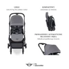 MINI by Easywalker Buggy TURN Kompaktowy wózek spacerowy z obrotowym siedziskiem 360° Soho Grey (z osłoną przeciwdeszczową w zestawie)