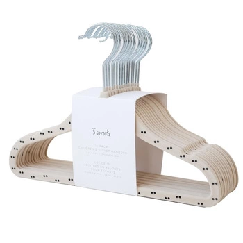 3 Sprouts Wieszaki Welurowe dla Dzieci Double Dot/Beige 15 szt.