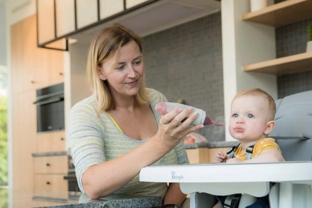 B-Pojemnik silikonowy z łyżeczką blue mint