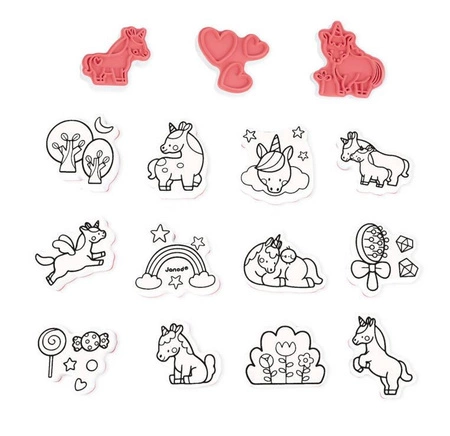Zestaw kreatywny Stempelki Jednorożce 3+, Janod KOLEKCJA 2022