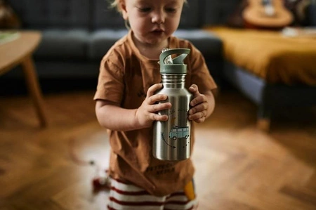Lassig Butelka - bidon ze stali nierdzewnej z dodatkową zakrętką z ustnikiem 500 ml Adventure Bus